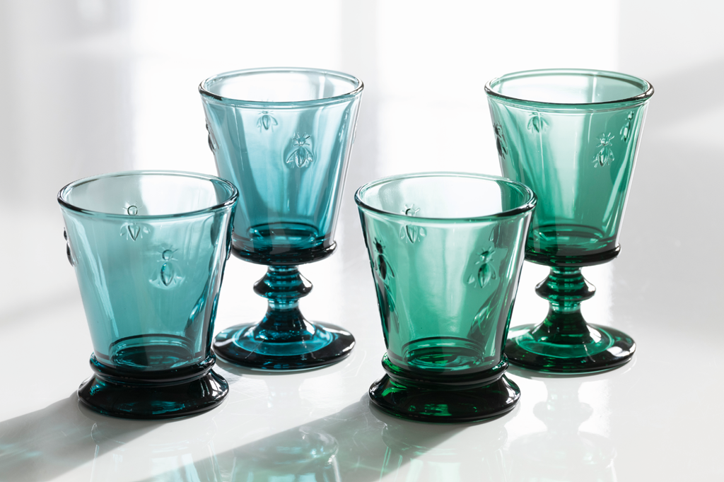 Glasserie - La Rochere Biene blau und gruen